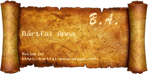 Bártfai Anna névjegykártya